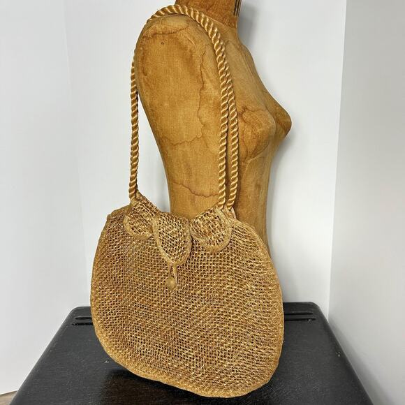 Vintage Handbags - Vintage Bag Bazaar Woven Raffia Shoulder Bag